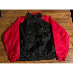 Vintage USA Olympic Windbreaker Jacket JCPenney Black Red Mens Large 90s Retro